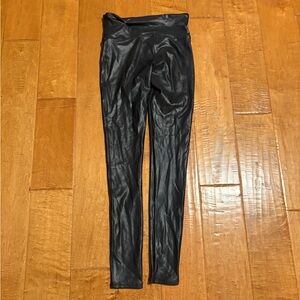 Spanx leggings black coated